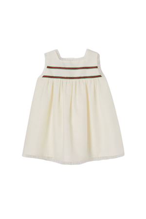 ivory cotton dress GUCCI KIDS | 808190Z7ADT9791